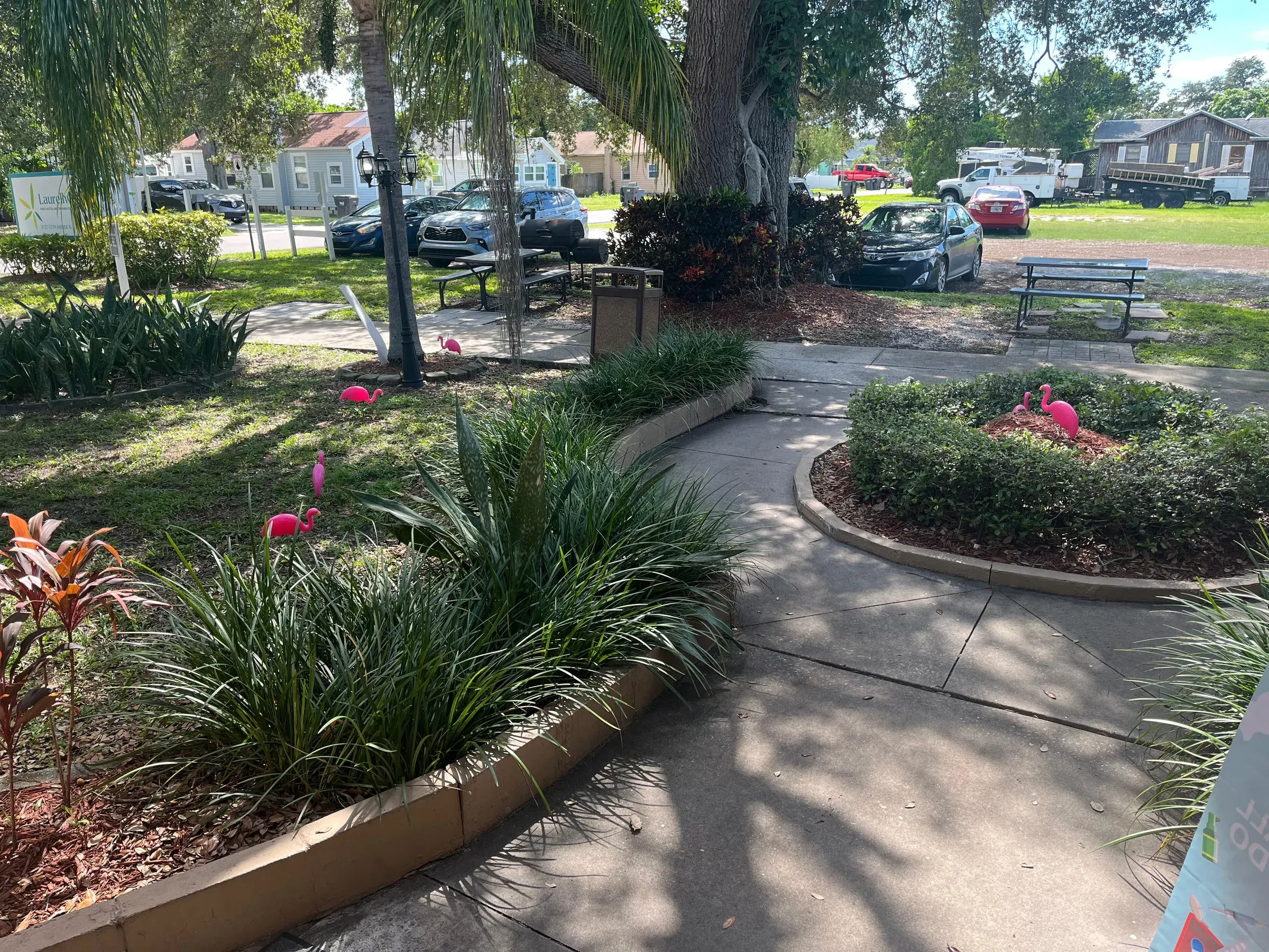The planted walk at the front of Vivo Healthcare LaurellWood